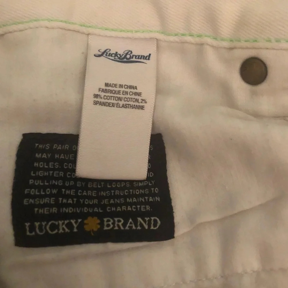 Lucky BRAND Sz 12/31 Cream "Abbey Double Roll Shorts" Women's Jeans Shorts - Picture 5 of 7